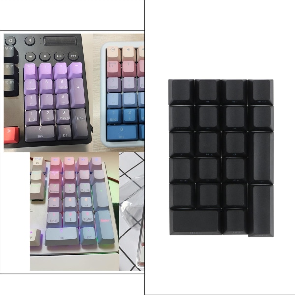 1/2/5 Mekaniskt tangentbord Numeriska knappsatser Layout Dammtät Black Side Font 21Key for Cherry 1Set