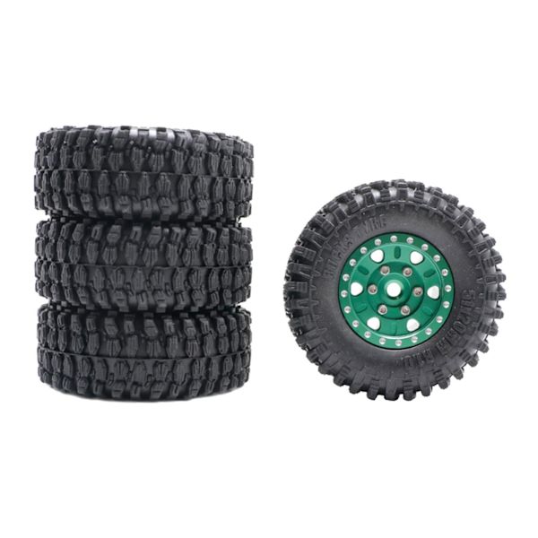 1/2/3 4st 1/24 gummihjulsdäck för Axial SCX24 modell Buggy Green 51x20mm 1Set