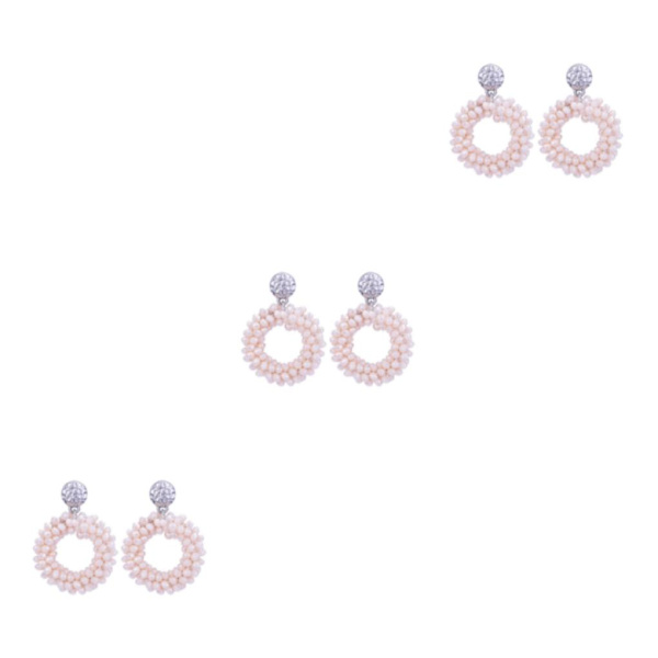 1/2/3/5 Lättviktshandgjorda droppörhängen för kvinnor Fashionabla light pink 3Set