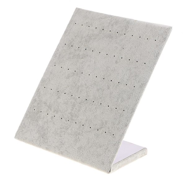 L-formad Stativ Sammetsbräda Örhänge Dingle Stud Holder Display Gray 22x20x10.5cm