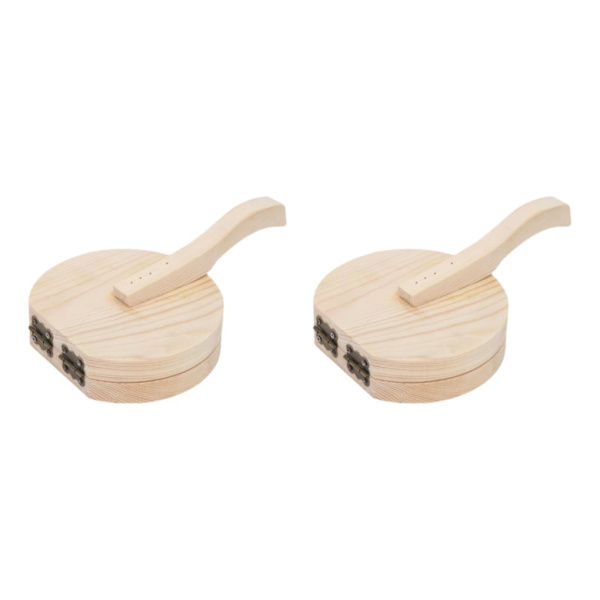 1/2 För Degpressverktyg Gadget Bakning Pizza Bakverk Wood circular 2Set