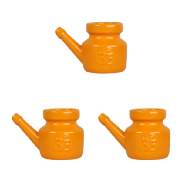 1/2/3/5 Keramik Neti Pot Leakproof Sinus Rinse Pot Tålig för Orange 5.51 Inchx3.94 Inchx4.13 Inch 3Set