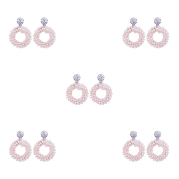 1/2/3/5 Lättviktshandgjorda droppörhängen för kvinnor Fashionabla light pink 5Set