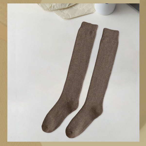 1/2 Andas bomull Herr Knähög Varm Lång Vinter Tjock Brown 39cm 1Set