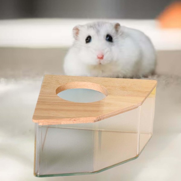 Transparent Hamster Sand Bath Box Pet Badrum Akryl Toalett Pentagonal