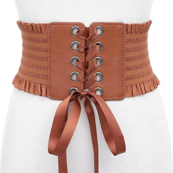 1/2/3/5 Dam Charm Midjeband Bred underbyst Cosplay Strechy rosett Light Brown Type A 1Set