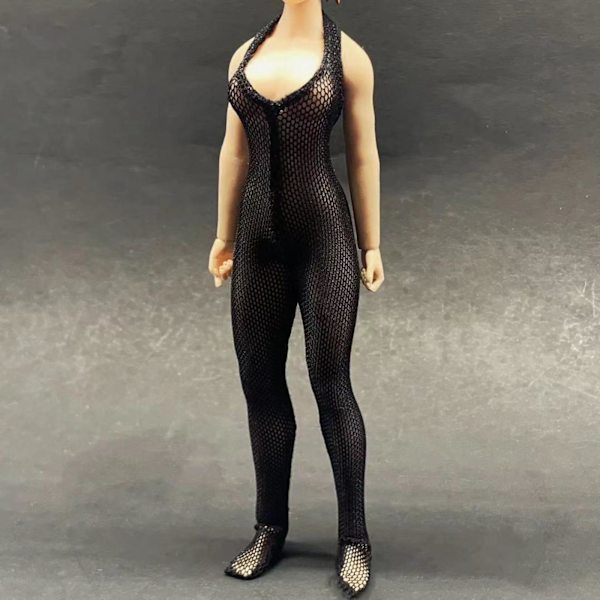 1/2/3 1:12 Jumpsuit Kläder för kvinnor för HT Action Figure Kläder Black 13.6cm 1Set