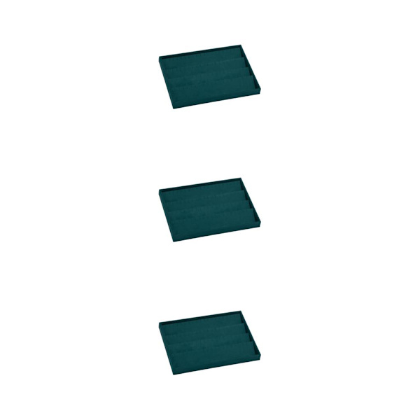 1/3 Universal Velvet Display Fack för örhängen och ringar Green 3Set