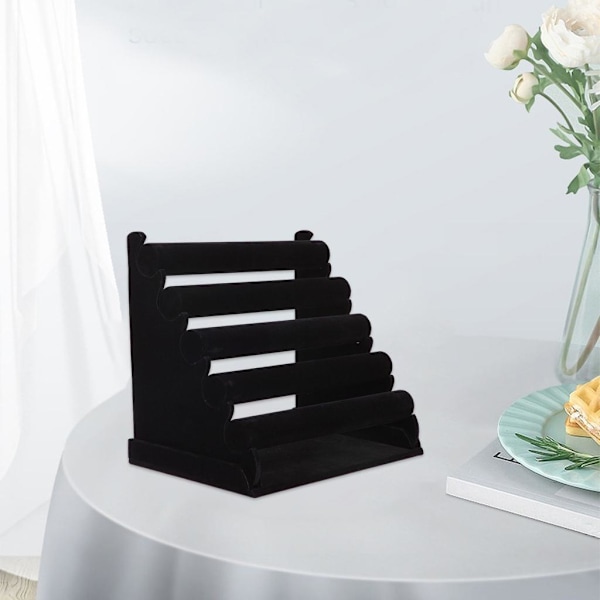 5-nivå smyckesställ Armbandshållare Watch Display Organizer Black