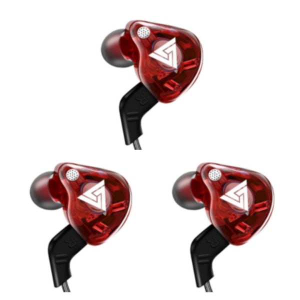 1/2/3/5 För QKZ AK6 In Ear 3,5 mm sporthörlurar med mikrofon Red 1.2m 3Set