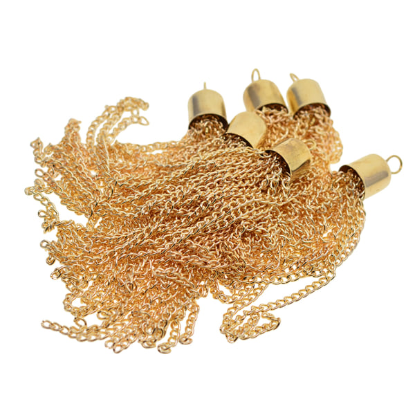 1/2/3/5 6 delar Handgjorda Boho Long Chain Tofshängen Light gold 1Set