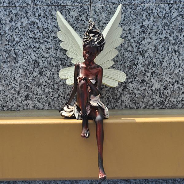 1/2 Charmig trädgård Fairy Figurine Hylla Lawn Statyer Yard Type G 1Set