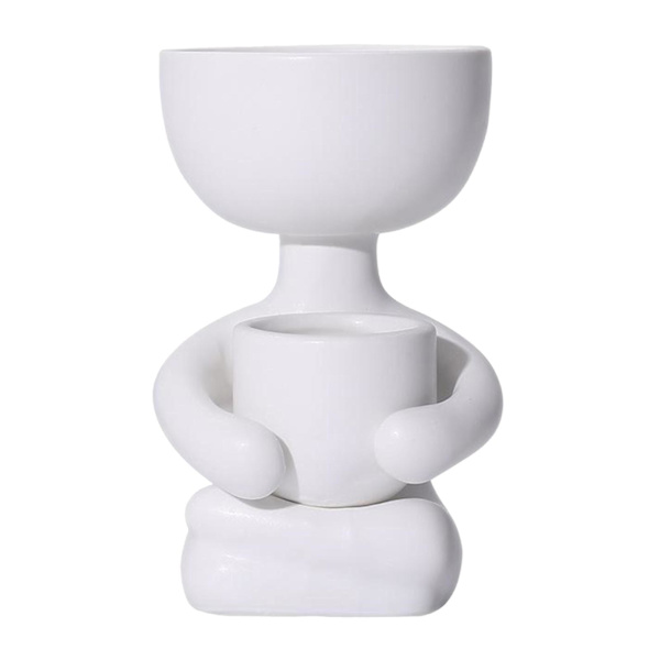 1/3 keramisk blomkruka Mänsklig blomvas växtkruka White 10x6x8cm 10x9x6cm 10x6x8cm 1Set