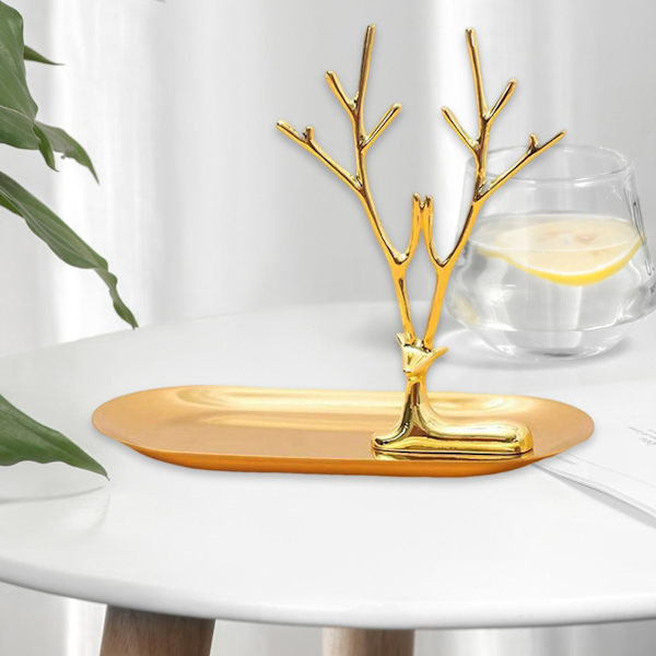 1/2/3/5 Smycken Organizer Stand Fack Display Rack för ringar Large Antler Style A 1Set