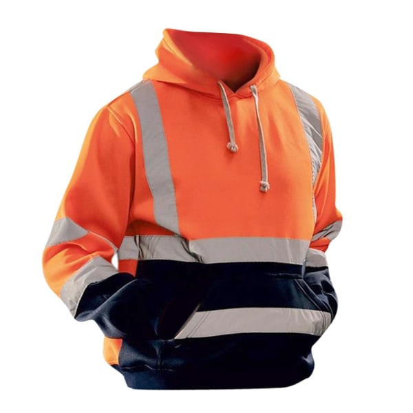 1/2 Säkerhet High Visibility Herr Hoodie Sweatshirt Toppar Sport orange XL 1Set