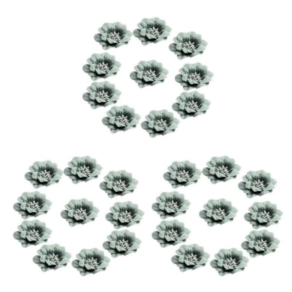 1/2/3/5 10 stycken Camellia Flower Heads för gör-det-själv-hårtillbehör Green 4.5cm 3Set