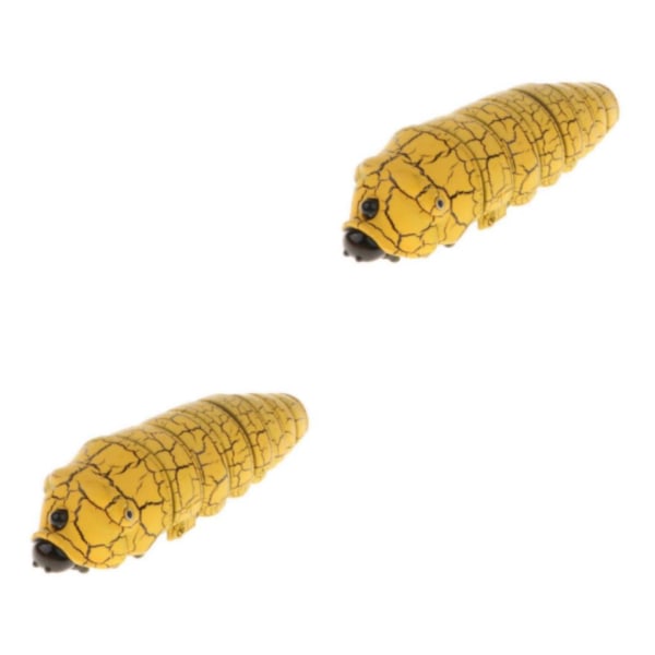 1/2 4'' Realistisk fjärrkontroll Caterpillar RC Bug Toy Party Yellow 2Set