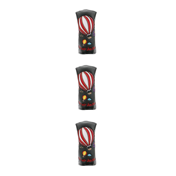 1/2/3/5 magnetisk stängning PU Läder Golf Putter Head Cover Enkel black 3Set