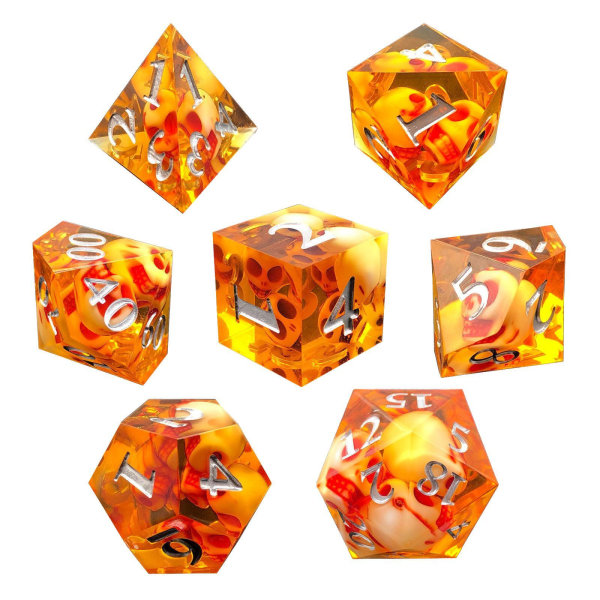 1/2/3/5 7x polyedriska tärningar D4-D20 tärning, för bordsspelsfest Yellow 1Set