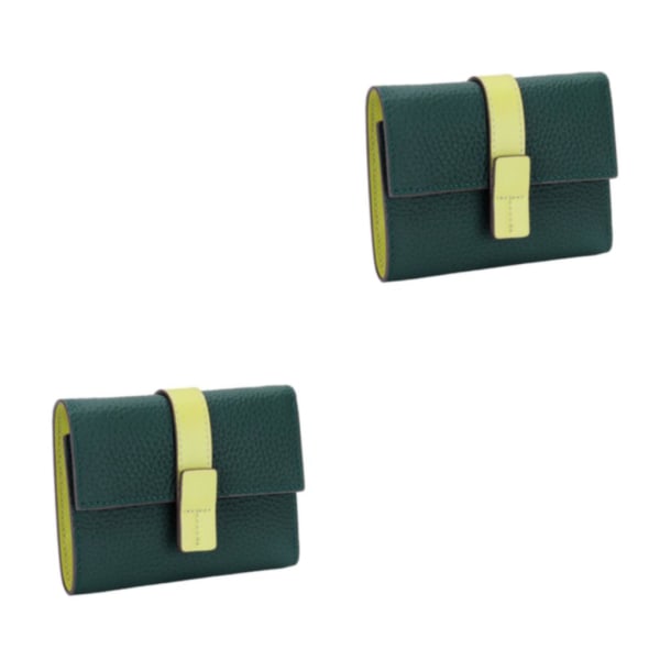 1/2/3/5 Damväska Rektangulär Trifold Cash Compartment Plånbok Green 2PCS