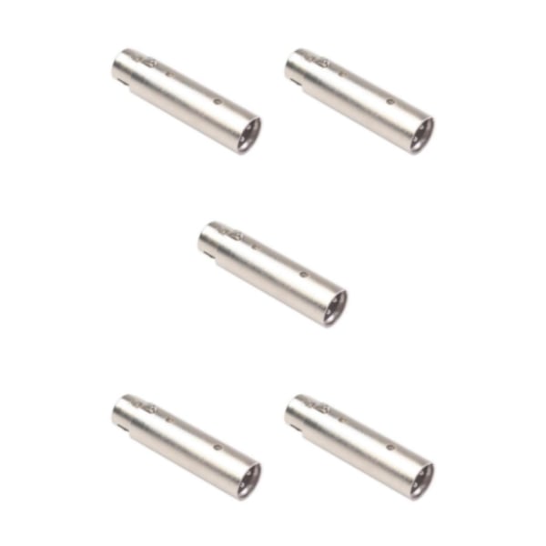 1/5 zinklegering 3 stift hane till 5 stift XLR hona ljudadapter 5Set
