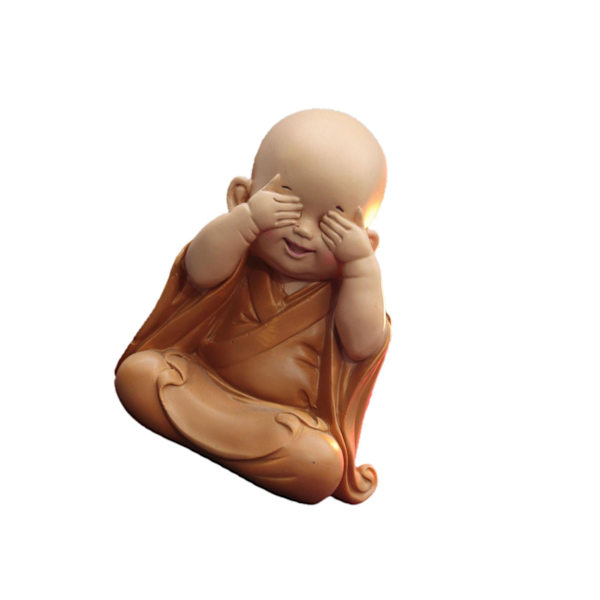 1/2/3 Söt Buddha Staty Monk Figurine Ornament Little för cover eyes height 10cm 1Set