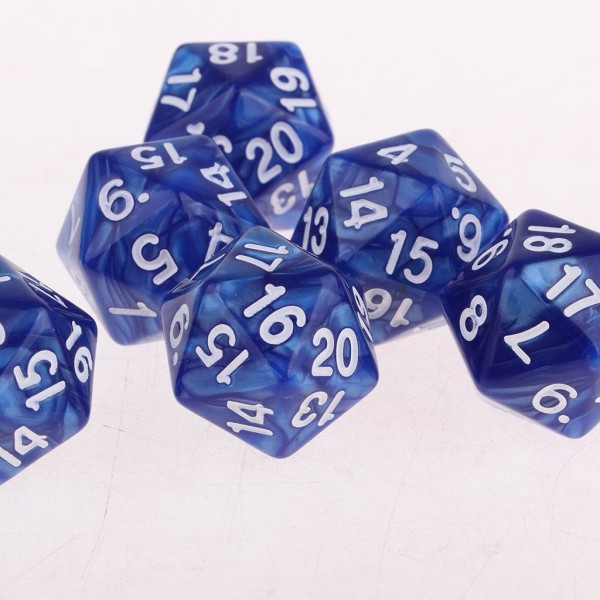 1/2/3/5 10 paket med tjugosidiga tärningar D20 Spelar D&D RPG Party Blue 10 Pcs 1Set