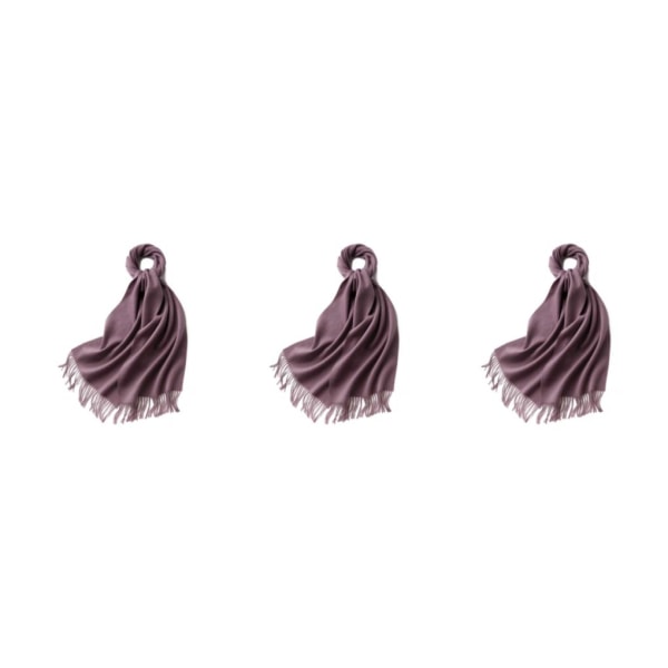 1/2/3 unisex halsduk med fransar Varm och mysig tubscarf för rose purple 3Set