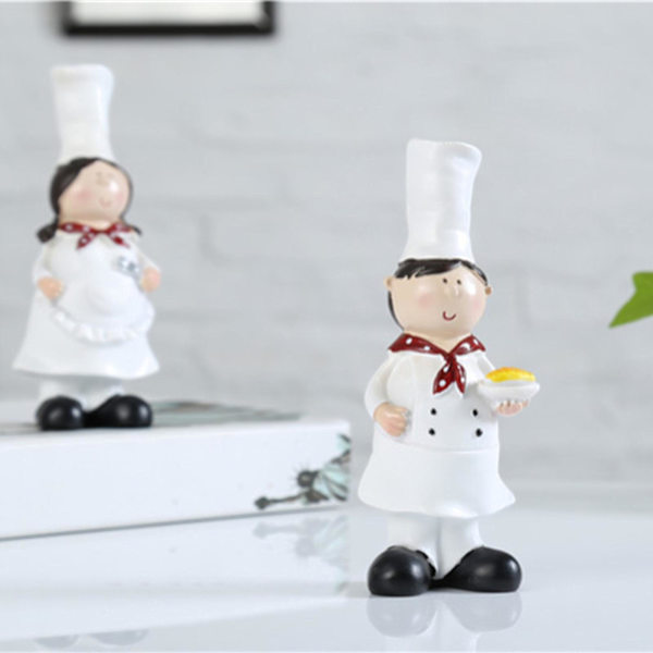 1/2 2 delar Par Kock Figurine Skulpturer Cook Staty 1Set