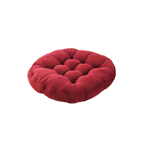Plyschkudde för komfort Upplev yttersta avkoppling Plysch dark red round diameter 55 cm