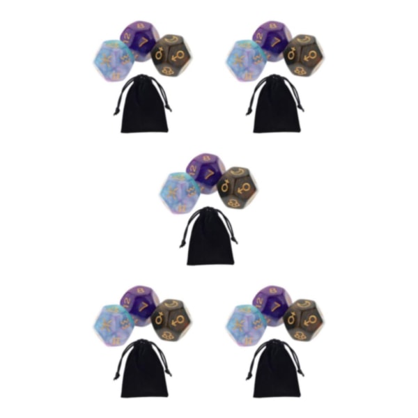 1/2/3/5 3st Akryl Astrologiska Tärningar Konstellationstärningar för Style B 5Set