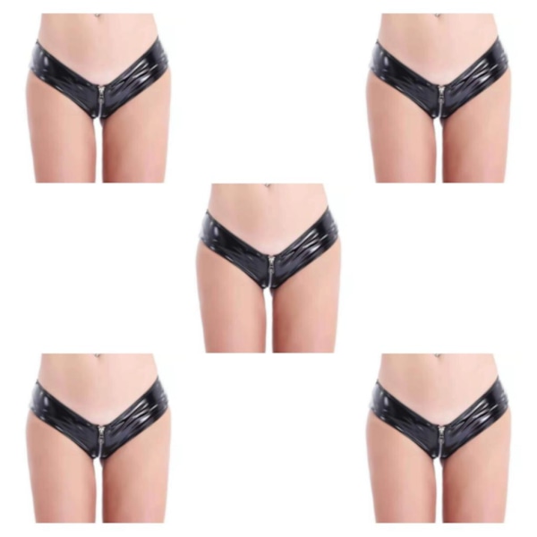 1/2/3/5 Underkläder Butt Briefs Front Open Sexig Nattklubb Tvättbar Black/XL 5PCS