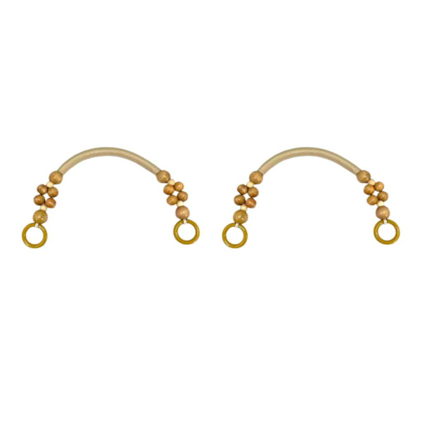 1/2/3 träpärlpåse Handtag Väska Rem Handväska Handtag Rem Wood 48cm 2Set