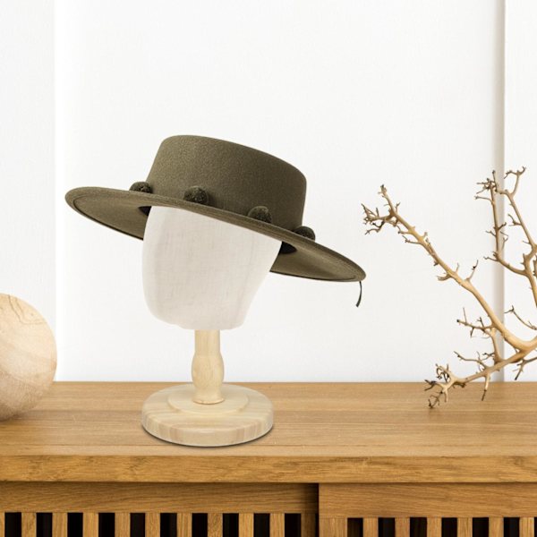 Skyltdocka Huvud Hattar Glasögon Pannband Hårstycken Display Stand Light Brown