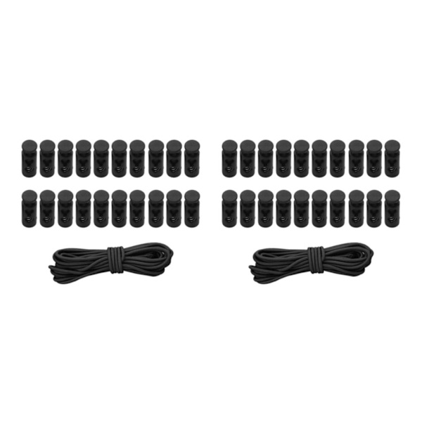 1/2/3/5 20st plastsnörelås Ändfjäderbelastad slider + För Black Style 2 2Set