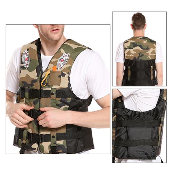 1/2/3 Vuxna Hjälpväst Kajak Ski Flytkraft Fiske Segel Vattensport Green Camouflage XXXL 1 Pc
