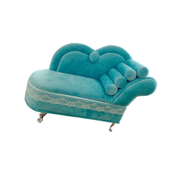 1/2 Chic smycken case för flickor Kvinnor Ringar halsband Sofa Peacock Blue 1Set