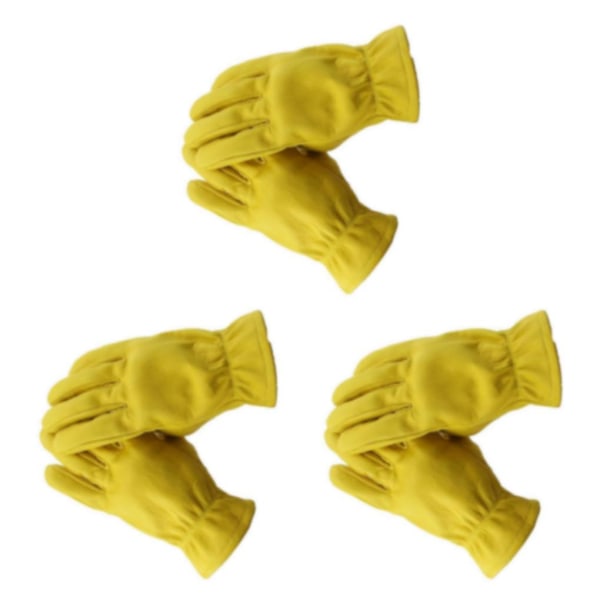 1/2/3 gul kohud läder Racing Motorcykel Biker Handskar M 3PCS