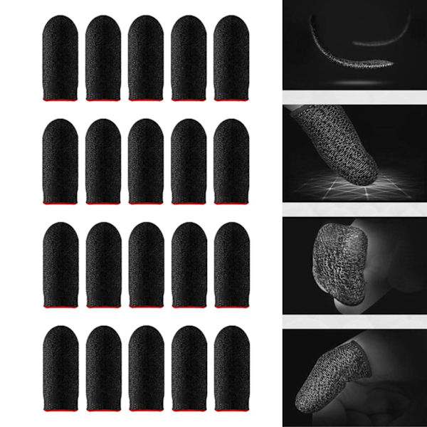 1/2/3/5 20 delar Gaming Finger Sleeves Anti Sweat Andas Red 45 x 25mm 1Set