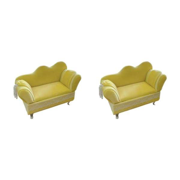 1/2 Chic smycken case för flickor Kvinnor Ringar halsband Sofa Cream Yellow 2Set