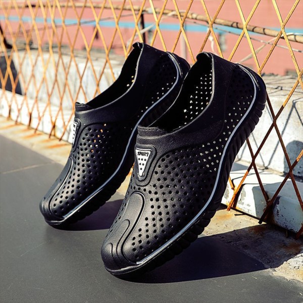 Andas Herr Tofflor Hollow Beach Shoes Mode Sandal Black 43