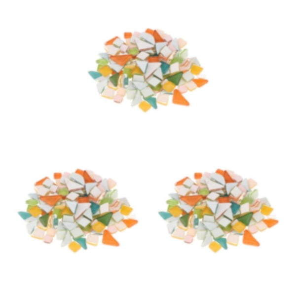 1/2/3/5 Ljusa mosaikplattor Blandade hantverksglasstenar Orange 1-2cm 3Set