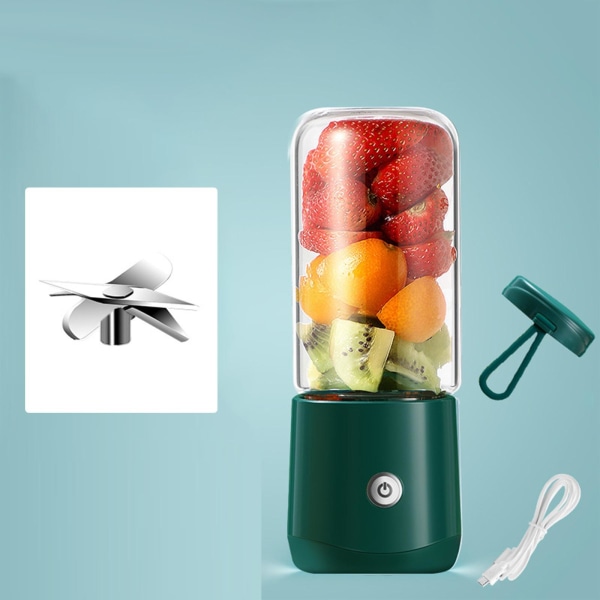 1/2 500mL Blender elektrisk fruktmixermaskin Ice Mini Juicer with Lid Green 380ml 7 x 7 x 18.5cm 1Set