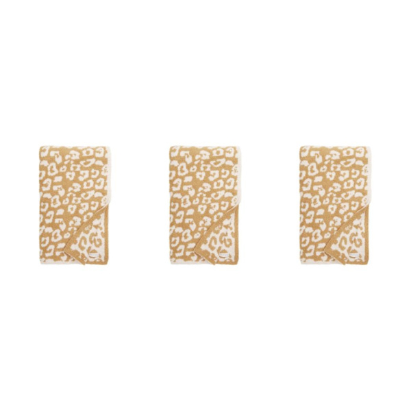 1/2/3 Throw Blanket Leopard Print Flanell Fleece Filtar Plysch light tan 40x47in 3Set