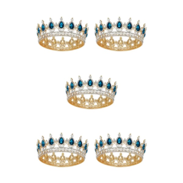 1/2/3/5 legering utsökt hantverk och delikat mönster strass Gold  + lake blue 5Set