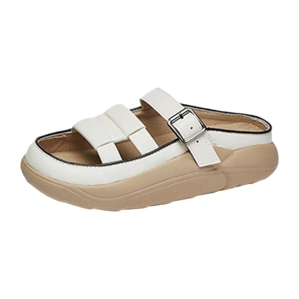 Dam Slide Sandaler Vattentät Soft För Slip On Flat Sandal White 36