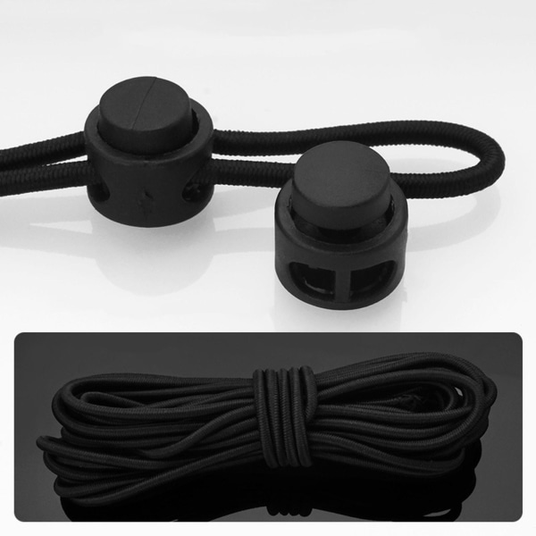 1/2/3/5 20st plastsnörelås Ändfjäderbelastad slider + För Black Style 1 1Set