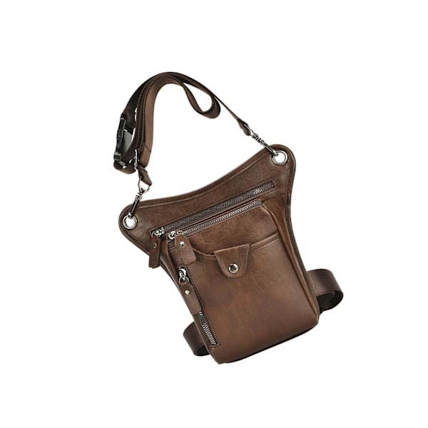1/2 Mode Män Drop Leg Bag Lår Midjepaket Höftväska Pouch för Brown 1 Pc