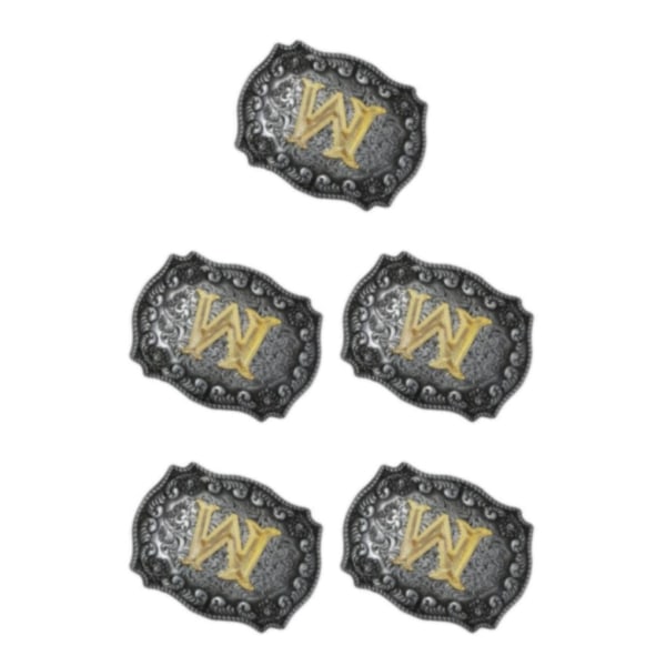 1/2/3/5 Western Cowboy Golden Initialbokstav A-Z metallbälte letter W 5Set