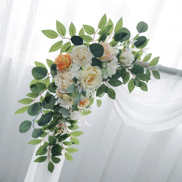 2 Stycken Artificiell Blombågsdekor Lätt Champagne för